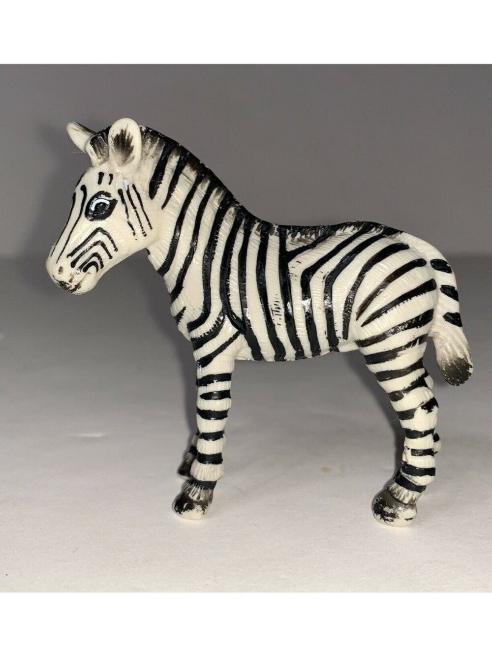 1998 Schleich Germany Zebra Foal Figure Black White 2.5”
